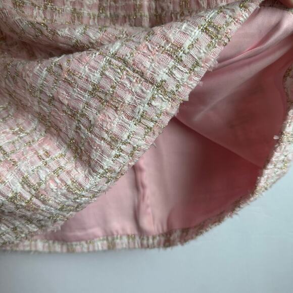 Rumored Tweed Mini Dress Pink Shimmer Size 10 New With Tags - Picture 10 of 14